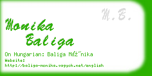 monika baliga business card